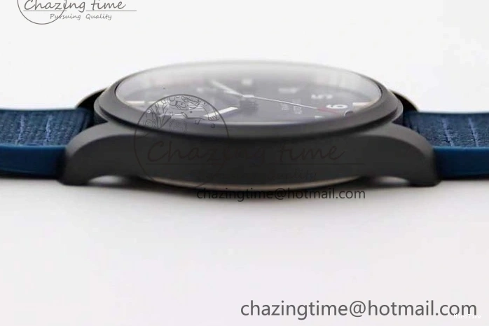 MIROTIME 1230 BestValue Mark XVIII IW328101 Black Ceramic M+F 1:1 Best Edition Blue Dial on Blue Nylon Strap A 7058